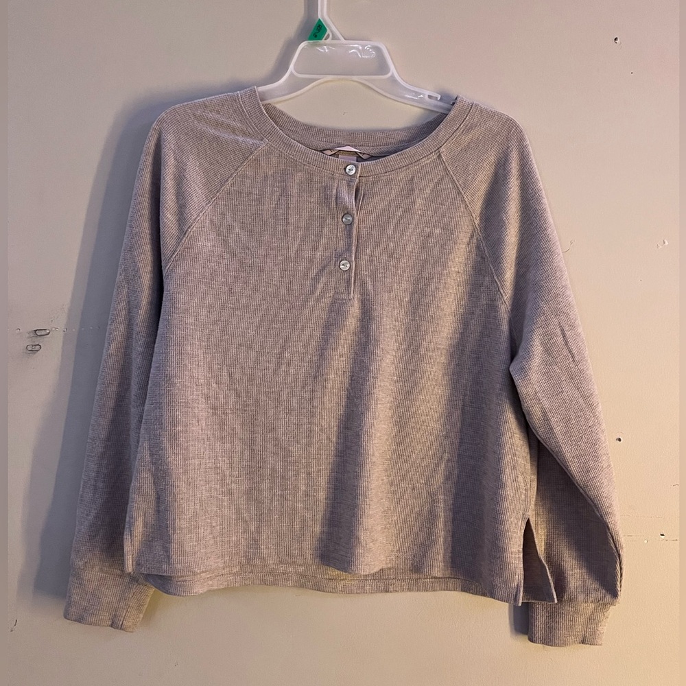 Victoria's Secret Light Taupe Waffle Henley